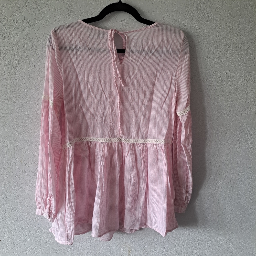 Suzanne Betro Pink Peasant tunic top - Picture 2 of 7